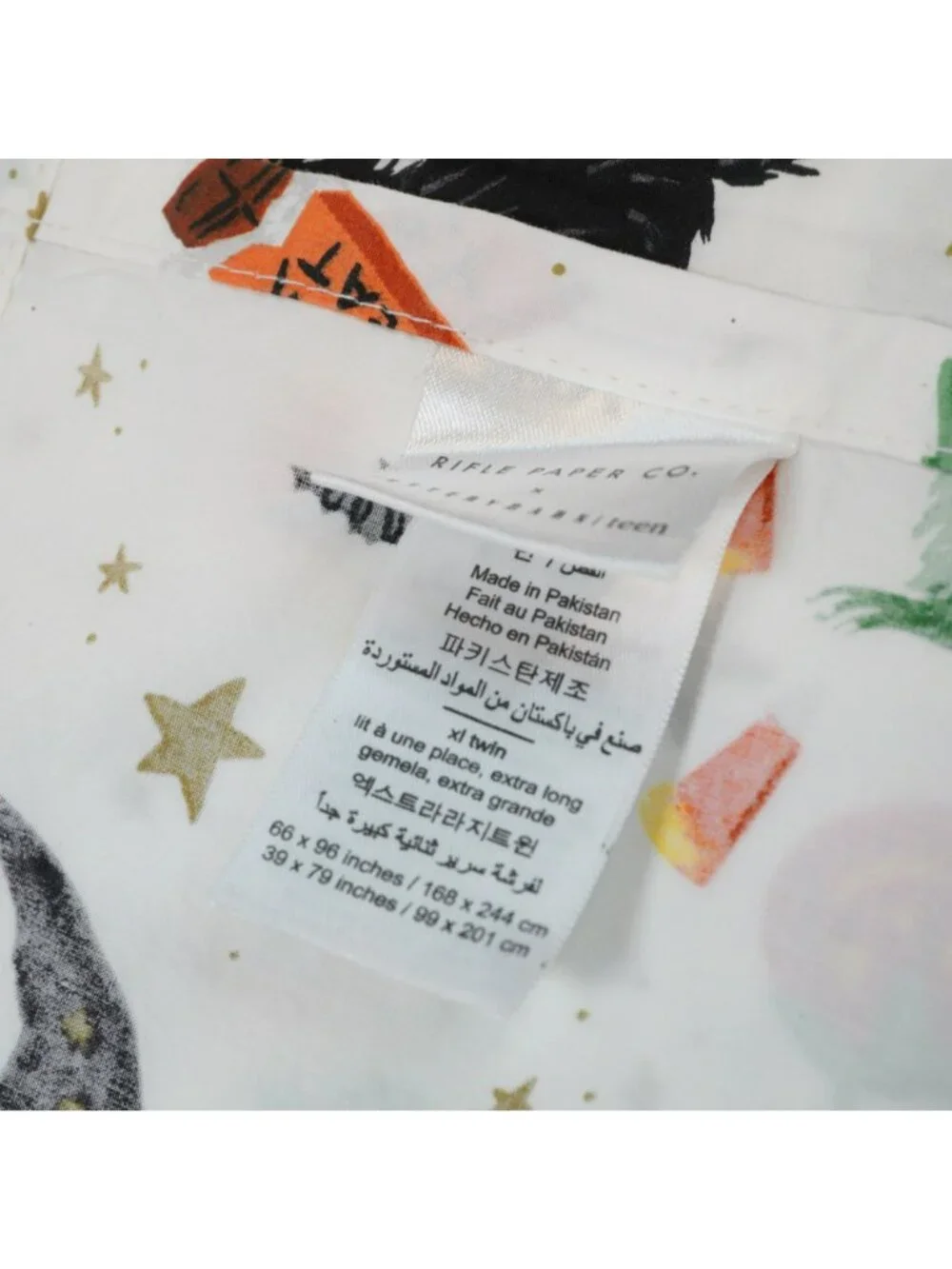 Pottery Barn Teen Rifle Paper Co XL Twin Glow in the Dark Halloween Sheet Set
